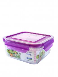 Glasslock fyrkantig matlåda i glas, 1200 ml, för Micro, Purple