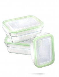 Glasslock giftfri matlåda i glas set om tre