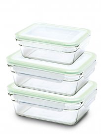 Glasslock giftfri matlåda i glas set om tre