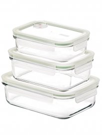 Glasslock giftfri matlåda i glas set om tre