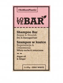 LoveBAR schampotvål shampoo bar hårtvål arganolja kakaosmör