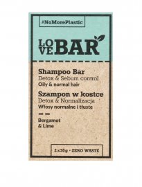 LoveBAR schampotvål shampoo bar hårtvål detox fett hår