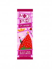 Moo free mjölkfri choklad mini strawberry Jordgubb