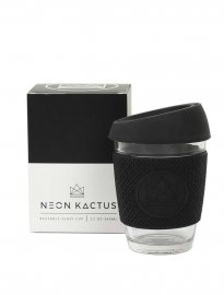 Neon Kactus kaffemugg i glas och silikon, 340 ml