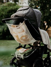 OMOM nätkasse för barnvagn hållbar eko jute