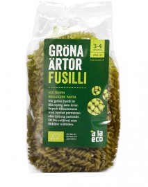 ekologisk glutenfri pasta gröna ärtor