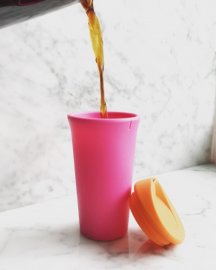 Kaffemugg i silikon, Hot Pink, 470 ml – GoSili
