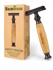 Säkerhetsrakhyvel i rostfritt stål och bambu Bambaw