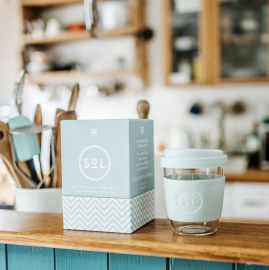 SOL Cups kaffemugg  glas och silikon 236 ml