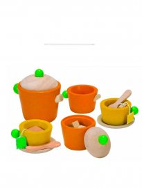 Plantoys teservis i gummiträ