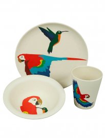 Zuperzozial matset i bambu hungry parrot