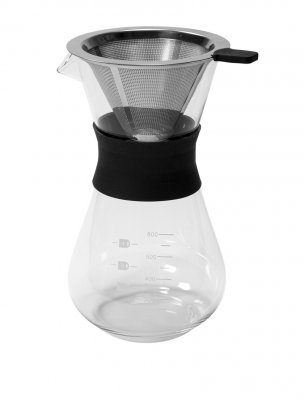 Chemex kaffebryggare i glas och rostfritt stål