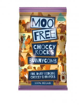 Moo free choccy Rocks bonnycomb vegan choklad barn
