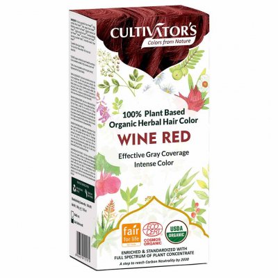 cultivators hårfärg organic herbal hair color wine red vinröd vinrött