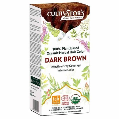 cultivators hårfärg organic herbal hair color dark brown mörkbrun mörk brun