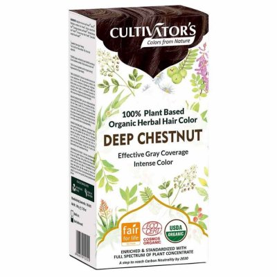 cultivators hårfärg organic herbal hair color deep chestnut mörk kastanj kastanjefärg