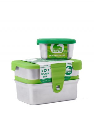 Läckagesäker matlåda splash box i rostfritt stål 3-in-1 – EcoLunchbox