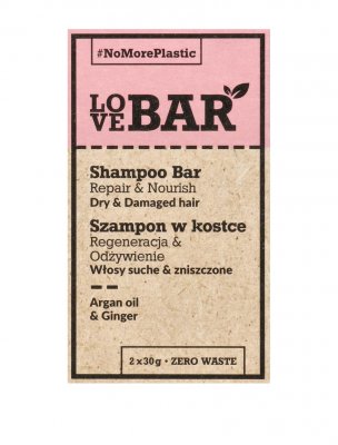 LoveBAR schampotvål shampoo bar hårtvål arganolja kakaosmör