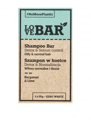 LoveBAR schampotvål shampoo bar hårtvål detox fett hår