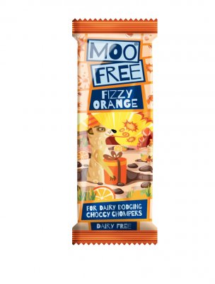 Moo free mjölkfri choklad vegan fizzy orange