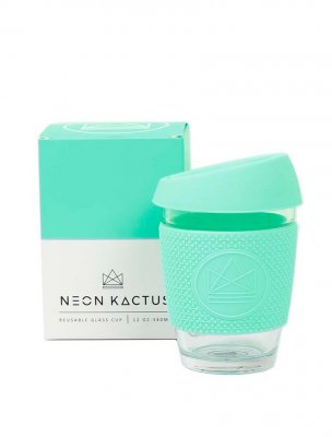 Neon Kactus kaffemugg  glas och silikon 340 ml