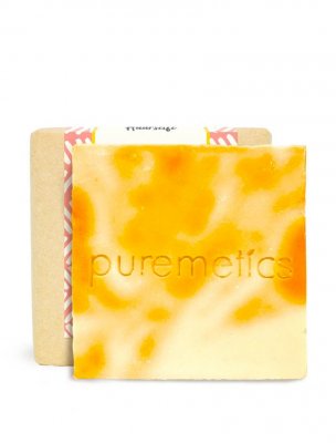 Puremetics naturlig fast schampotvål bar gurkmeja