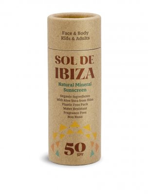 Sol de Ibiza solskydd naturligt SPF 50 stift vegan ekologiskt