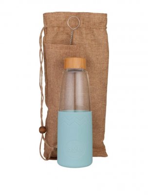 SOL Bottles vattenflaska i glas, silikon och bambu, 750 ml