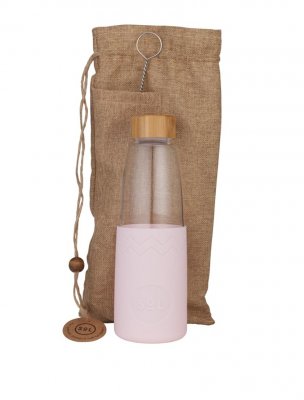 SOL Bottles vattenflaska i glas, silikon och bambu, 750 ml