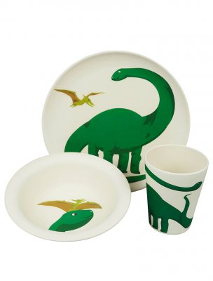 Zuperzozial matset i bambu hungry dino