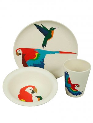 Zuperzozial matset i bambu hungry parrot